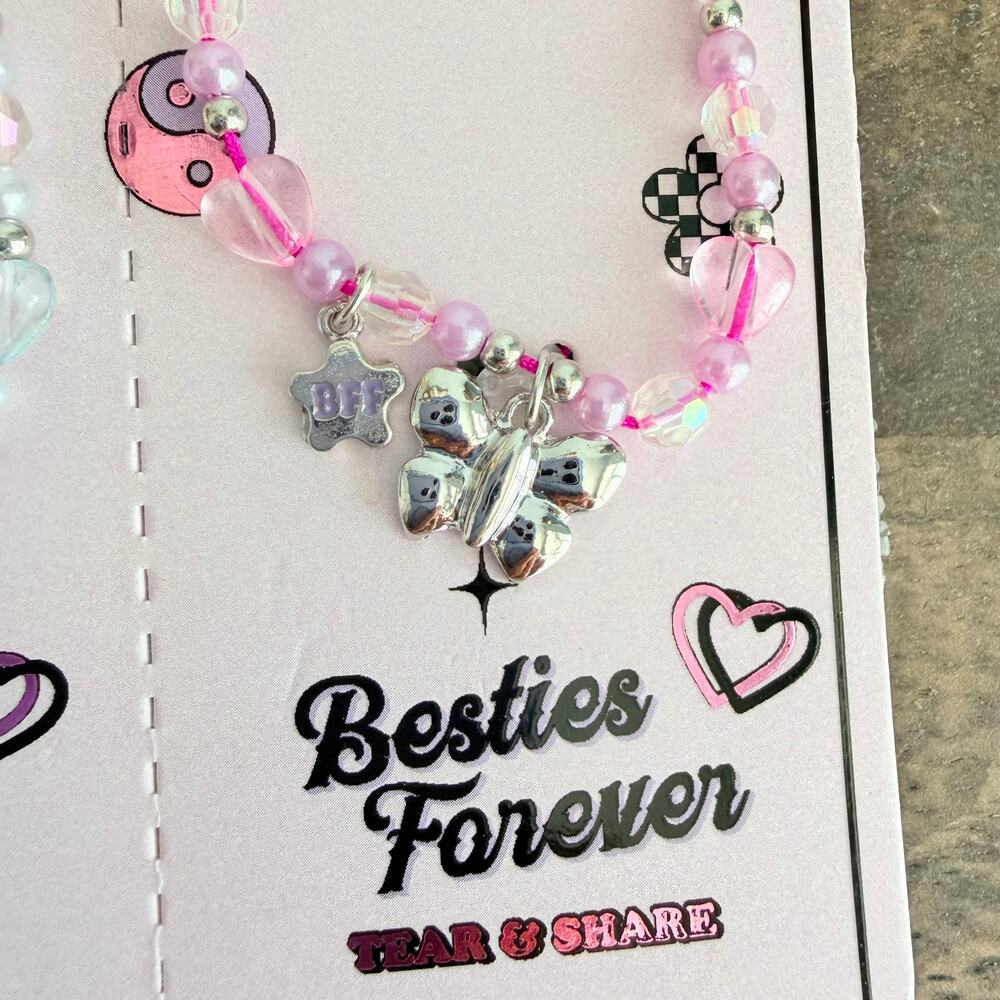 🍭6/$30 New Capelli New York Besties Forever Y2K Tear & Share Charm Necklace Set - Picture 3 of 4